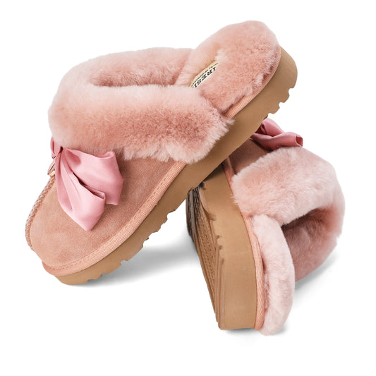 Women's Sydney Dream Bow Genuine Shearling Scuff - US 3288
