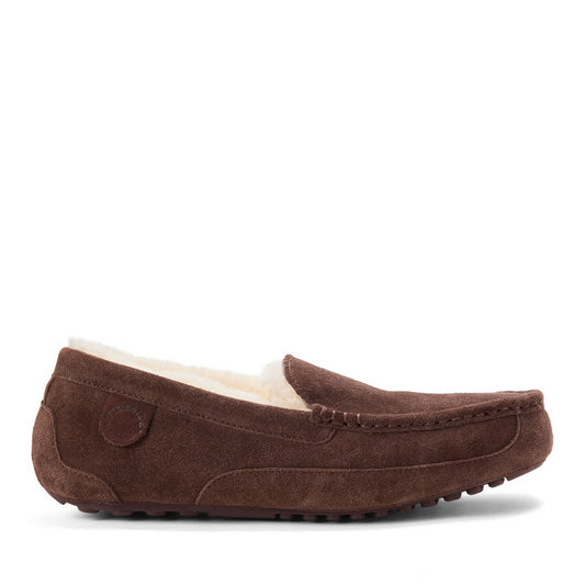 Men's Fireside by Dearfoams Melbourne Genuine Shearling Moccasin Slipper - US 7035