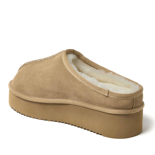 Women's Fireside by Dearfoams Queenstown Platform Genuine Shearling Clog - US 3361