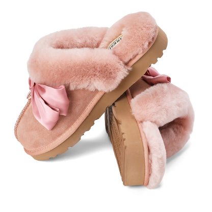 Women's Sydney Dream Bow Genuine Shearling Scuff - US 2967