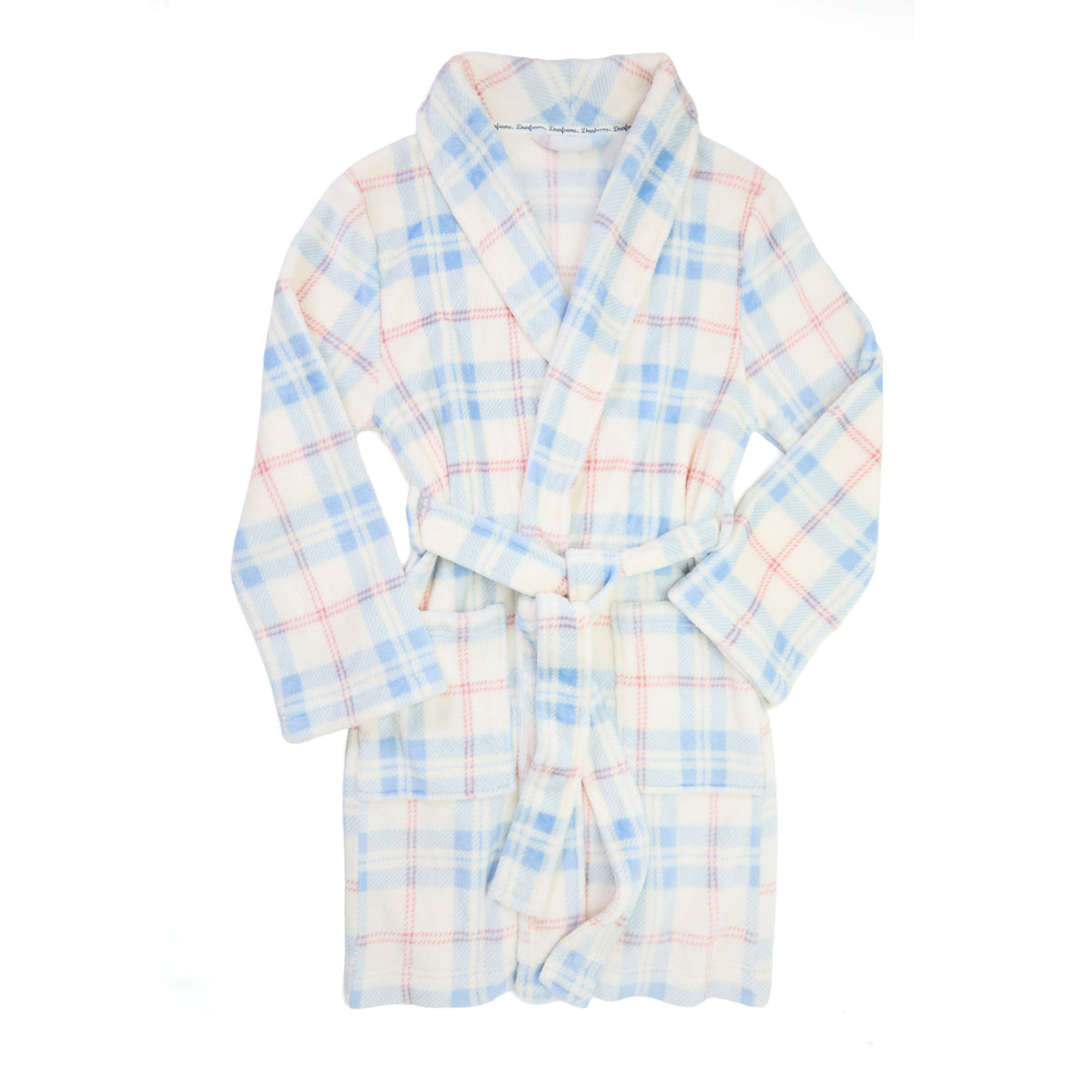 Women's Blue/Ivory Plush Robe - US 7850