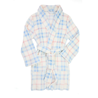 Women's Blue/Ivory Plush Robe - US 7850