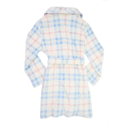 Women's Blue/Ivory Plush Robe - US 7850