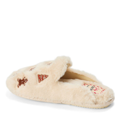 Women's Holiday Fur Shaped Tab Scuff - US 3379