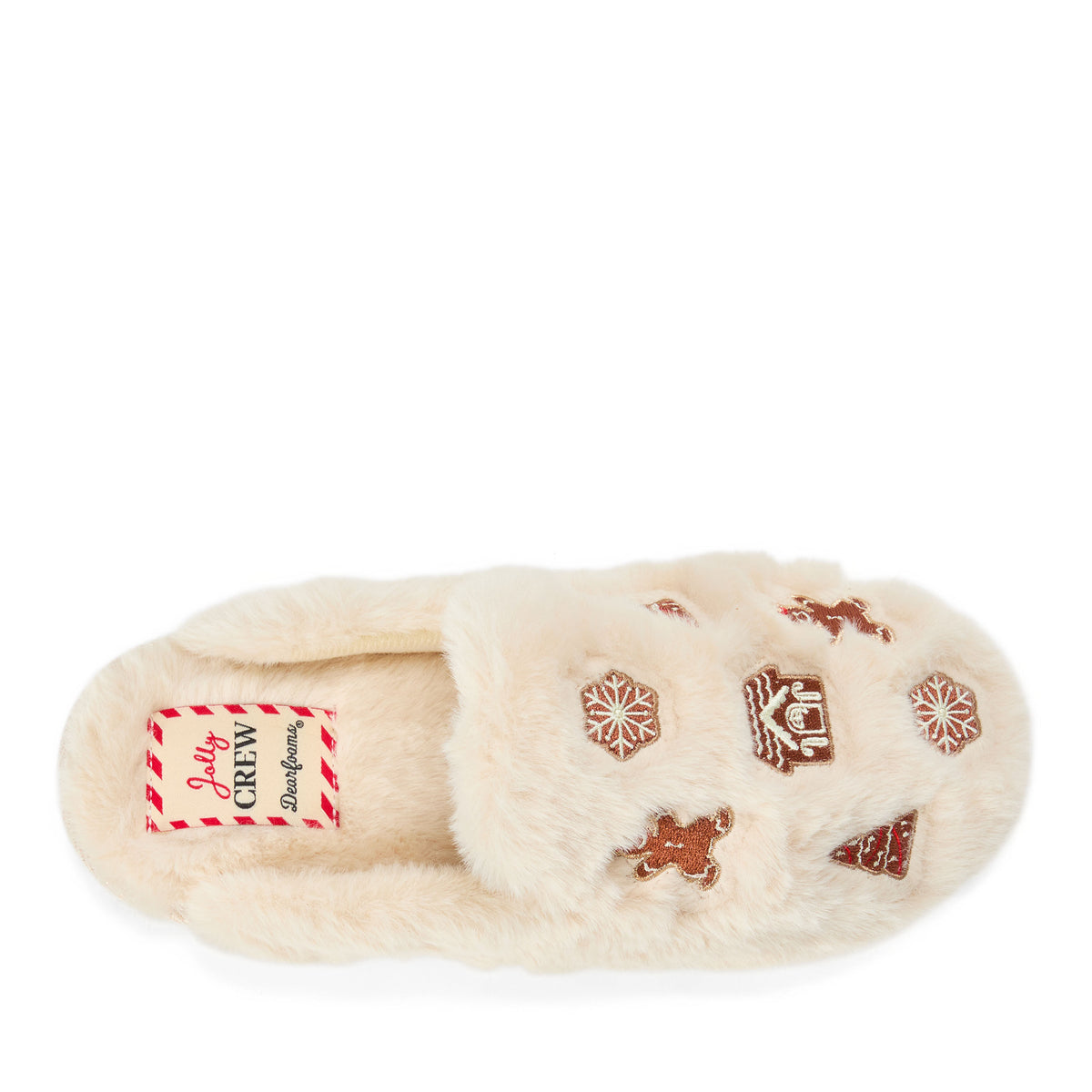Women's Holiday Fur Shaped Tab Scuff - US 3379