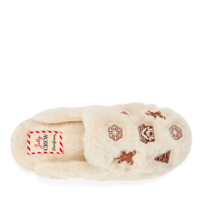 Women's Holiday Fur Shaped Tab Scuff - US 3379