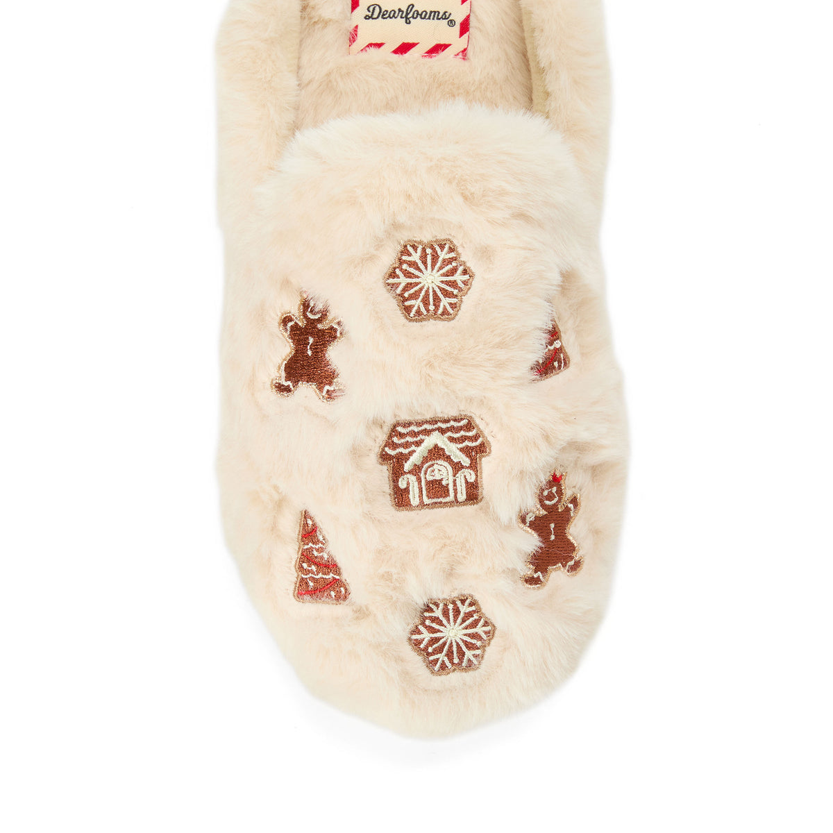 Women's Holiday Fur Shaped Tab Scuff - US 3379