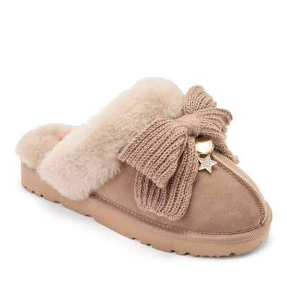 Daniella Karagach’s Women's Fireside Suede Shearling Scuff - US 9694