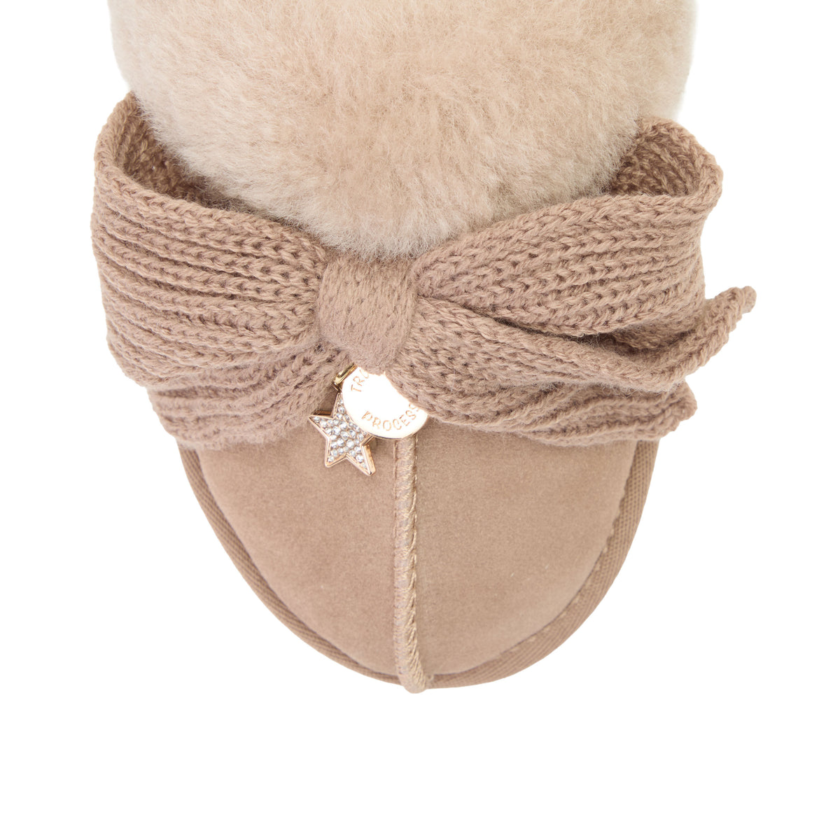 Daniella Karagach’s Women's Fireside Suede Shearling Scuff - US 9694