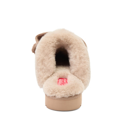 Daniella Karagach’s Women's Fireside Suede Shearling Scuff - US 9694