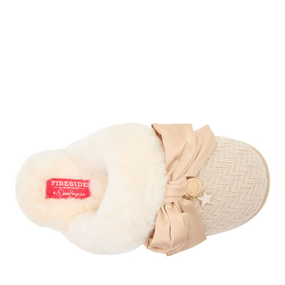 Daniella Karagach’s Women's Fireside Knit Shearling Scuff - US 1991