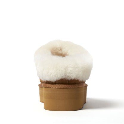 Women's Fireside by Dearfoams Bendigo Genuine Shearling Quilted Platform Clog - US 5086