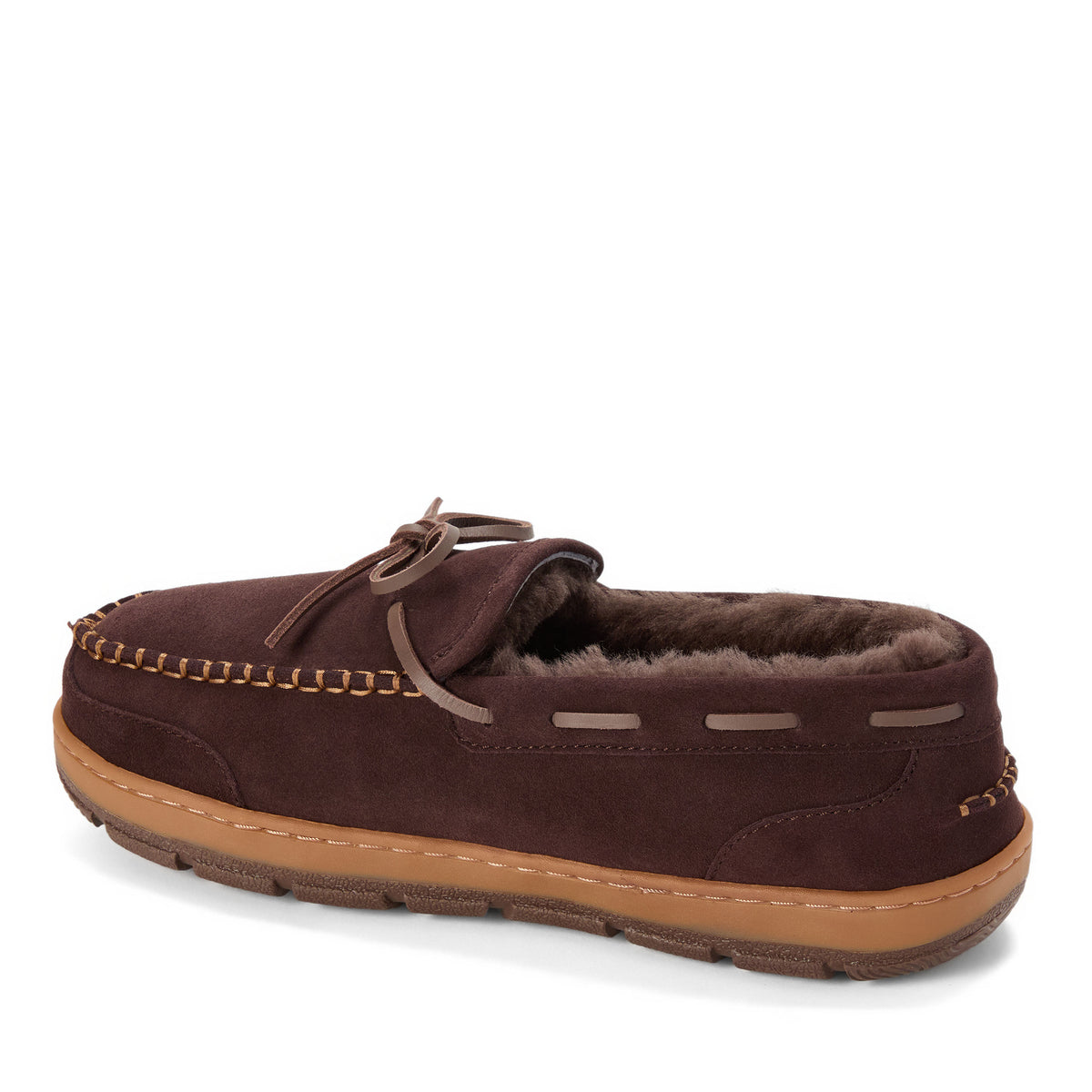 Men's Fireside by Dearfoams Forster Genuine Shearling Moc With Stitching - US 8555