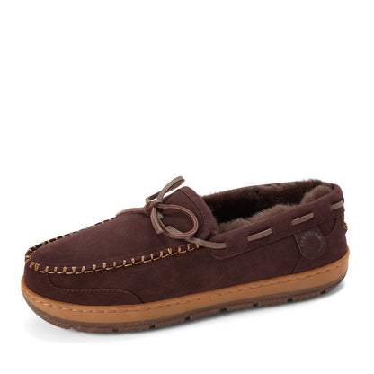 Men's Fireside by Dearfoams Forster Genuine Shearling Moc With Stitching - US 8555