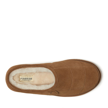 Men's Fireside by Dearfoams Grafton Quilted Genuine Shearling Clog - US 7727