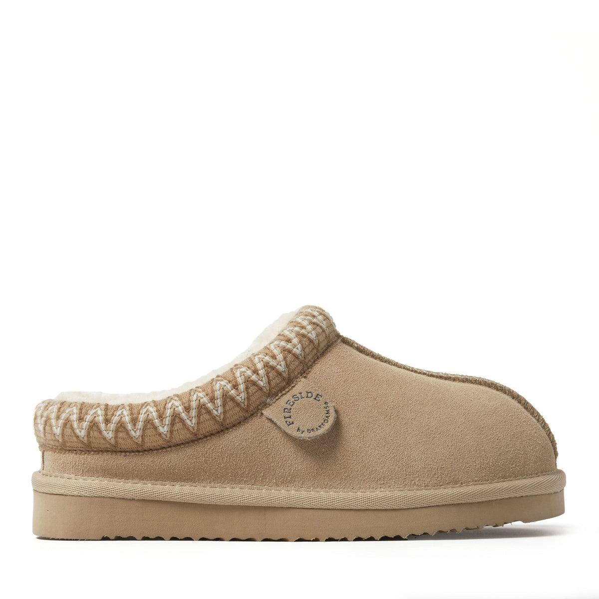 Women's Fireside by Dearfoams Greta Genuine Shearling Clog With Taping - Water Resistant - US 3886