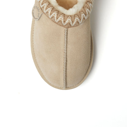 Women's Fireside by Dearfoams Greta Genuine Shearling Clog With Taping - Water Resistant - US 3886