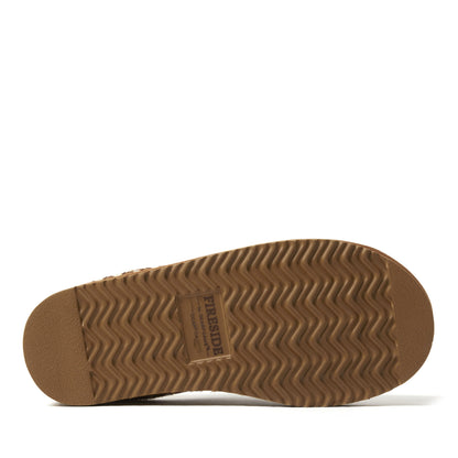 Women's Fireside by Dearfoams Greta Genuine Shearling Clog With Taping - Water Resistant - US 1432
