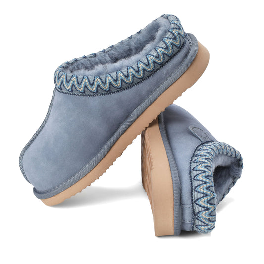 Women's Fireside by Dearfoams Greta Genuine Shearling Clog With Taping - Water Resistant - US 5760