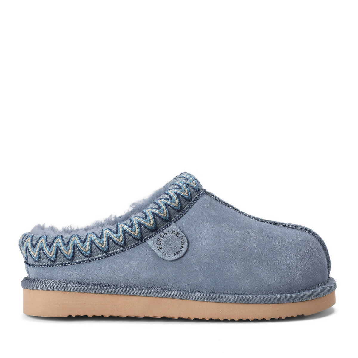 Women's Fireside by Dearfoams Greta Genuine Shearling Clog With Taping - Water Resistant - US 5760