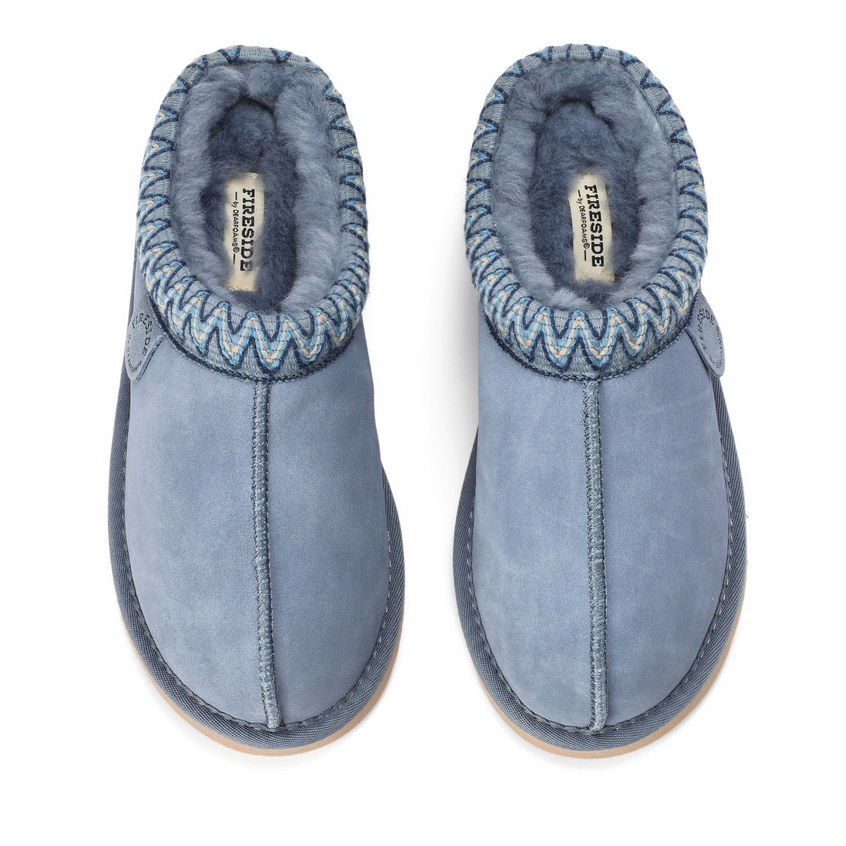 Women's Fireside by Dearfoams Greta Genuine Shearling Clog With Taping - Water Resistant - US 5760