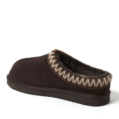 Men's Fireside by Dearfoams Grafton Genuine Shearling Clog With Taping - Water Resistant - US 3578