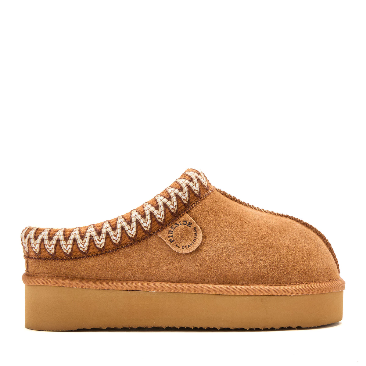 Women's Fireside by Dearfoams Queenstown Genuine Shearling Clog With Taping - US 3287