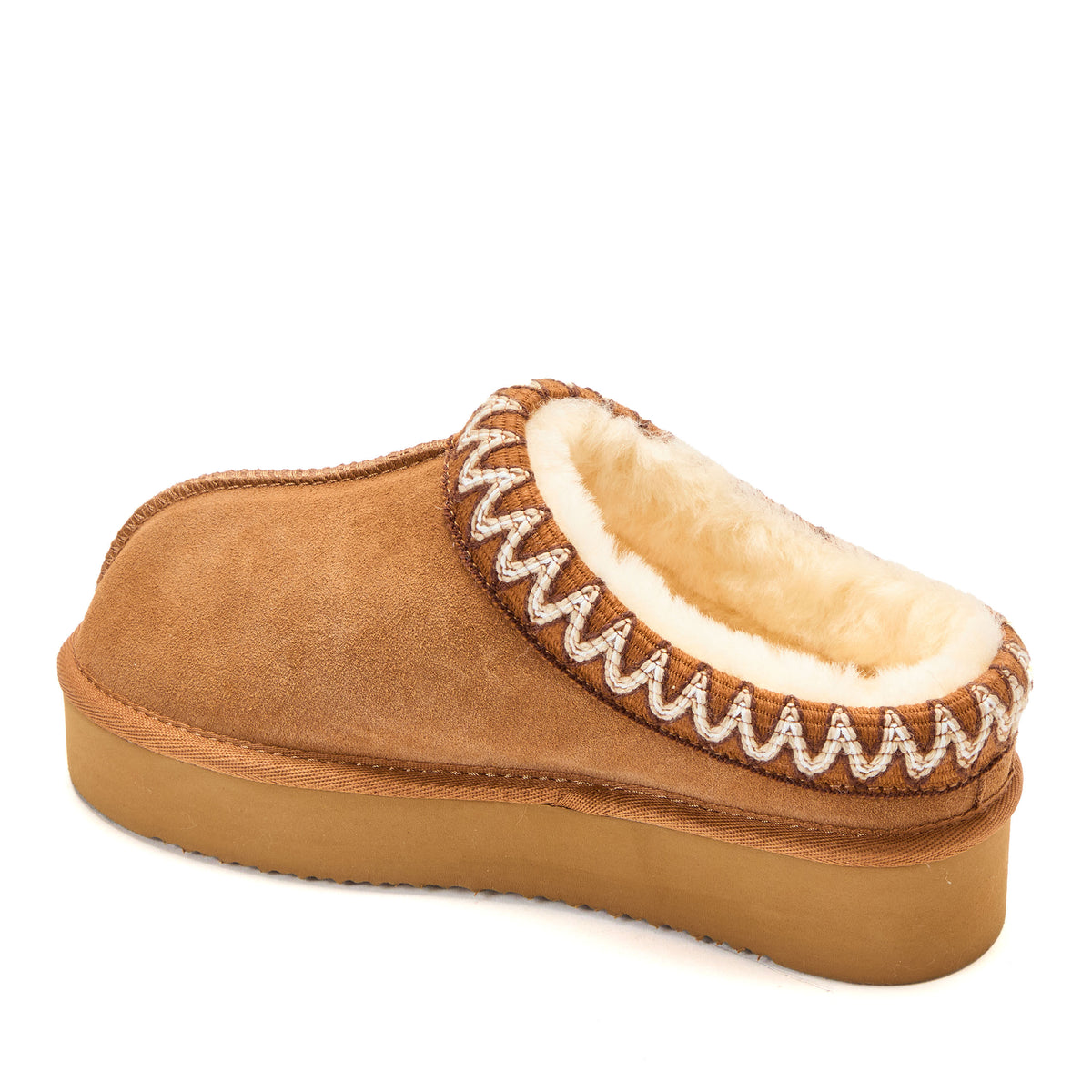 Women's Fireside by Dearfoams Queenstown Genuine Shearling Clog With Taping - US 3287