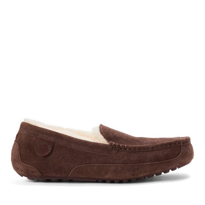 Men's Fireside by Dearfoams Melbourne Genuine Shearling Moccasin Slipper - US 8556
