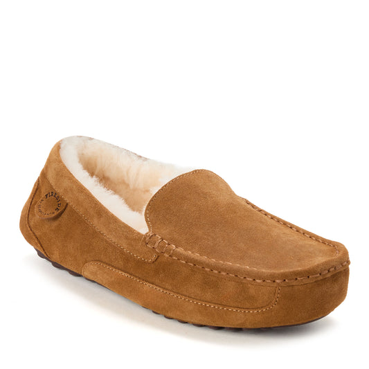 Men's Fireside by Dearfoams Melbourne Genuine Shearling Moccasin Slipper - US 8403