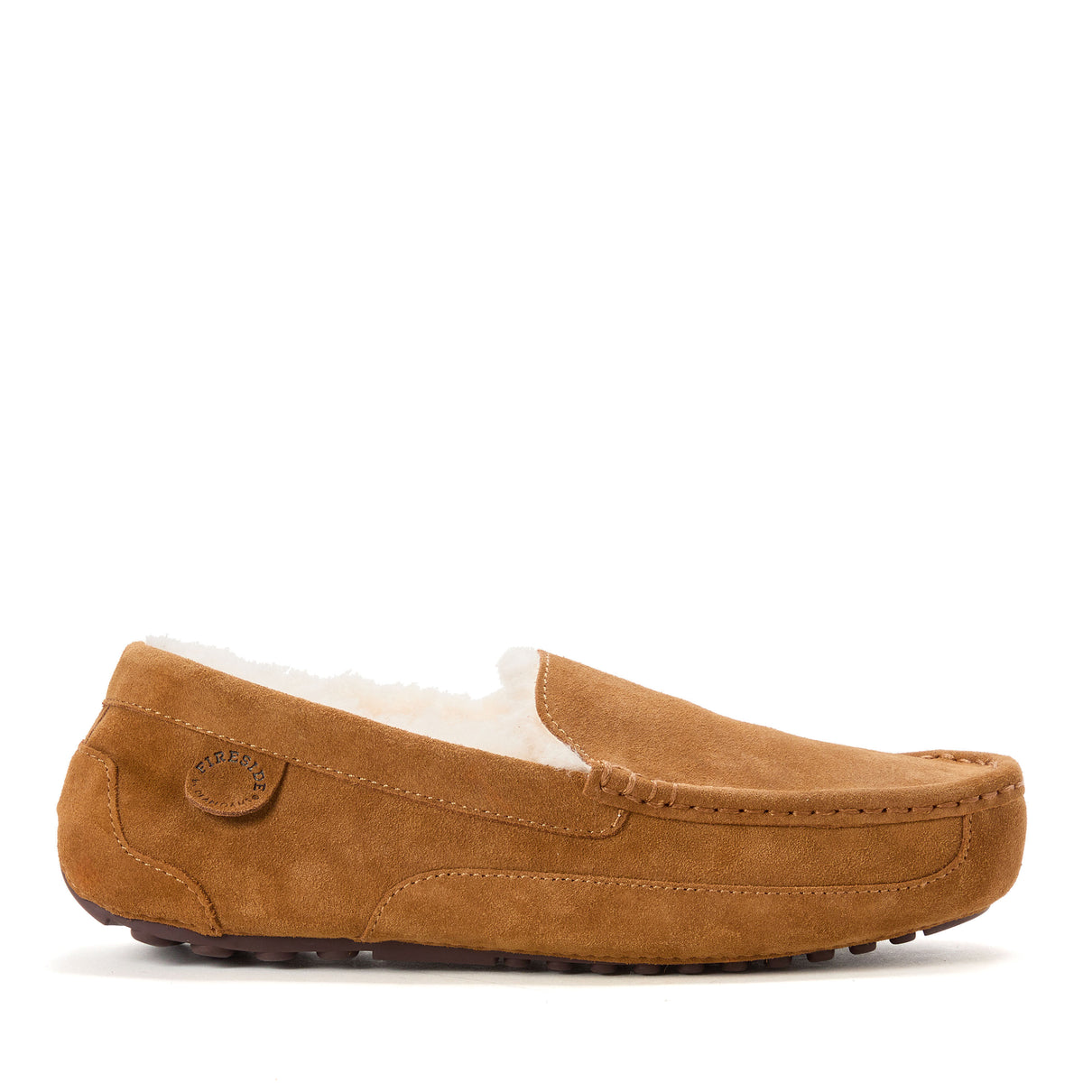 Men's Fireside by Dearfoams Melbourne Genuine Shearling Moccasin Slipper - US 8403