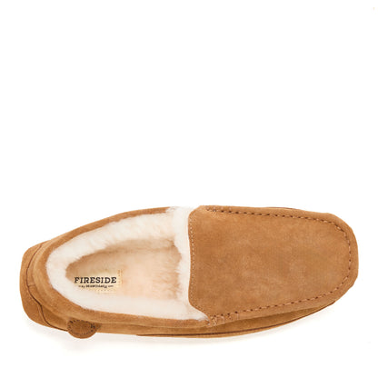 Men's Fireside by Dearfoams Melbourne Genuine Shearling Moccasin Slipper - US 8403