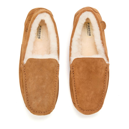 Men's Fireside by Dearfoams Melbourne Genuine Shearling Moccasin Slipper - US 8403