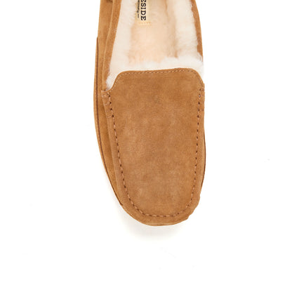 Men's Fireside by Dearfoams Melbourne Genuine Shearling Moccasin Slipper - US 8403