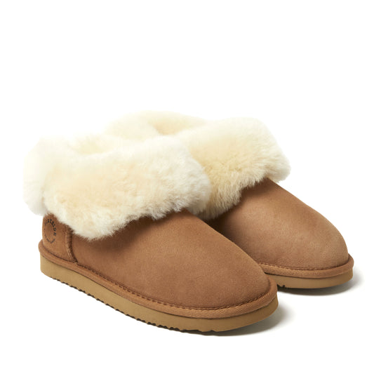 Women's Fireside by Dearfoams Perth Genuine Shearling Foldover Boot Slipper - US 5312