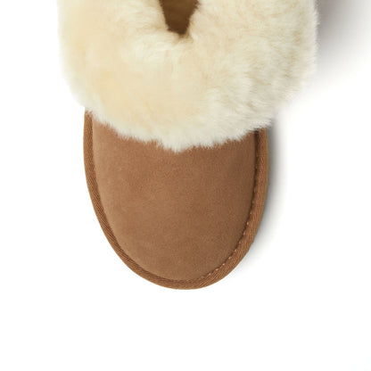 Women's Fireside by Dearfoams Perth Genuine Shearling Foldover Boot Slipper - US 5312