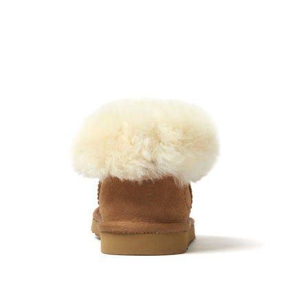 Women's Fireside by Dearfoams Perth Genuine Shearling Foldover Boot Slipper - US 5312