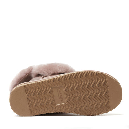 Women's Fireside by Dearfoams Perth Genuine Shearling Foldover Boot Slipper - US 7006
