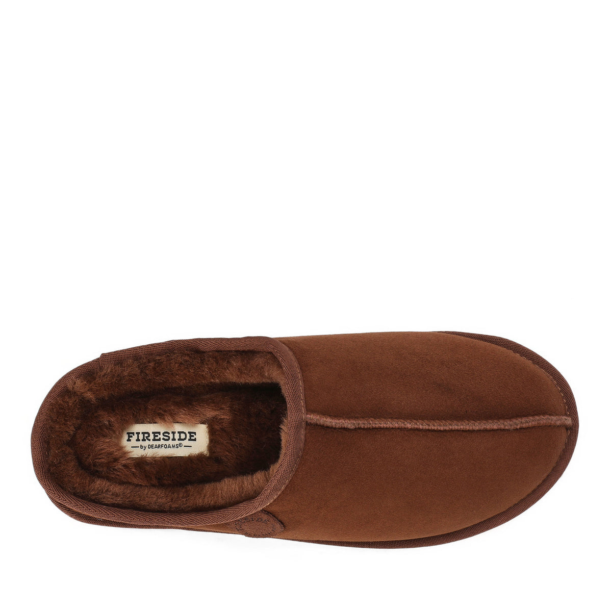 Men's Fireside by Dearfoams Grafton Genuine Shearling Clog Slipper with Woven Accent - US 9857