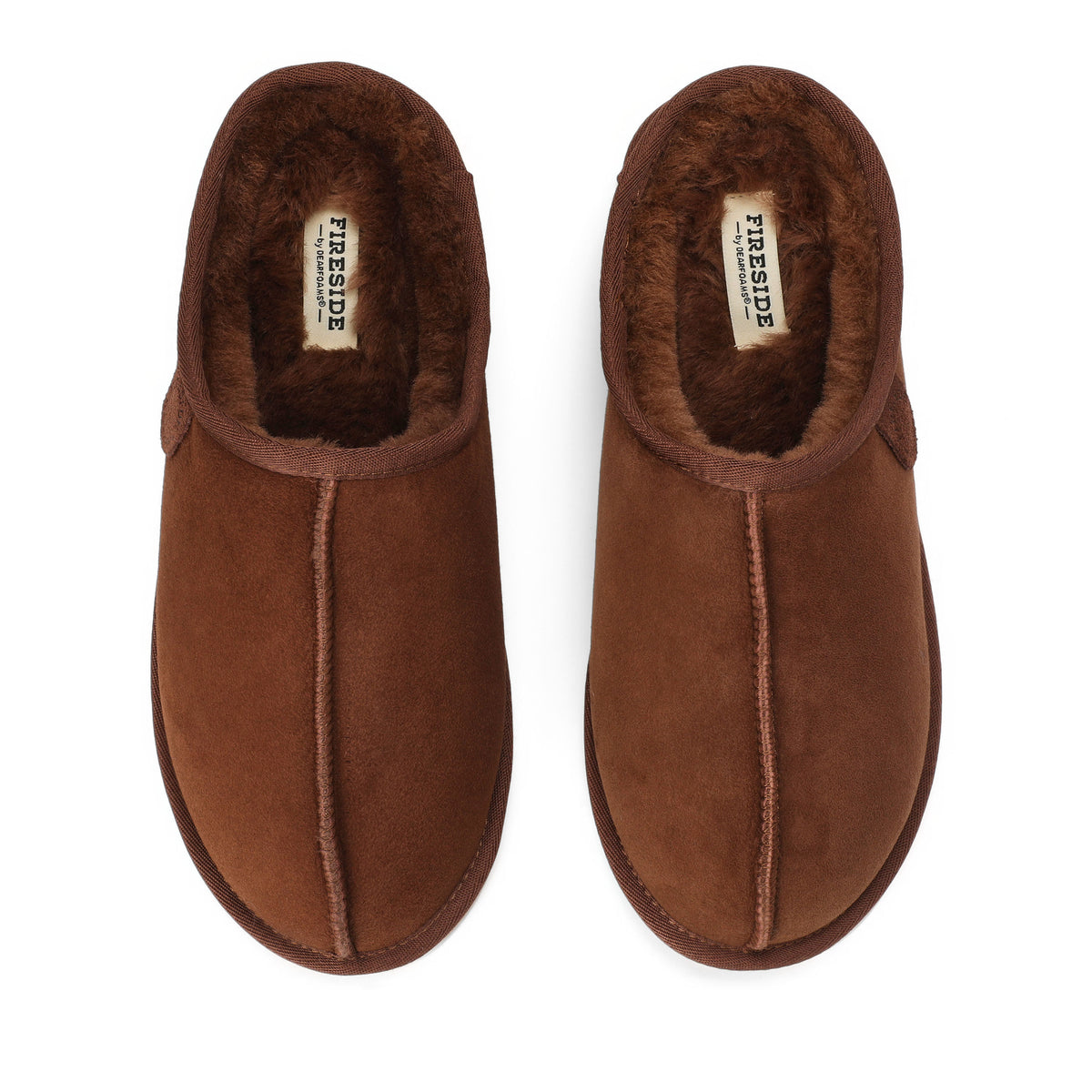 Men's Fireside by Dearfoams Grafton Genuine Shearling Clog Slipper with Woven Accent - US 9857