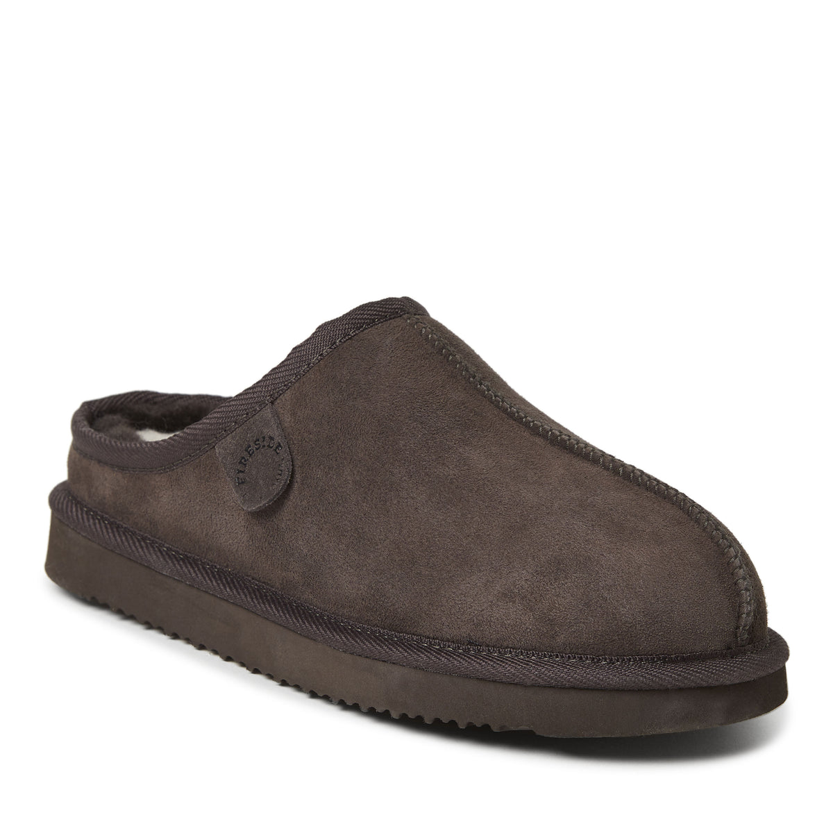 Men's Fireside by Dearfoams Grafton Genuine Shearling Clog Slipper with Woven Accent - US 8738